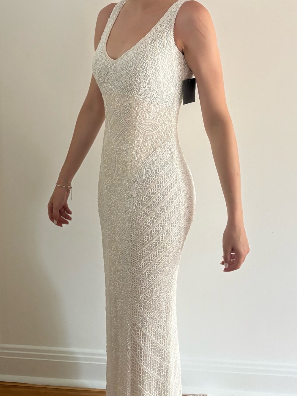 Pearl Beaded White Wedding Gown by Theia - Picture 4 of 11